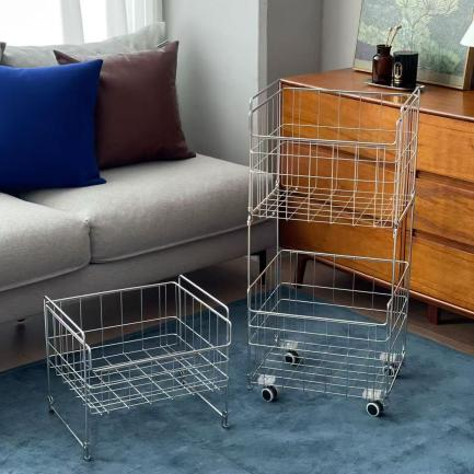 سلة غسيل أنيقة وعملية قابلة للسحب من ثلاث طبقات